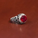 انگشتر یاقوت سرخ مردانه کد 16125