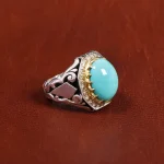 انگشتر فیروزه عجمی مردانه کد 16139