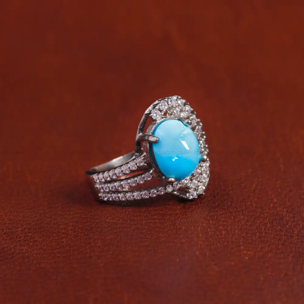 انگشتر فیروزه عجمی زنانه کد 16183