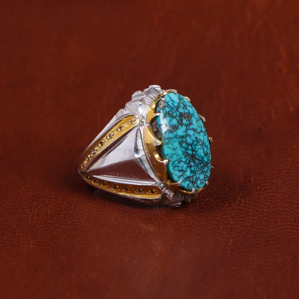 انگشتر فیروزه شجری مردانه کد 16220