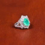 انگشتر زمرد سنتاتیک زنانه کد 16295