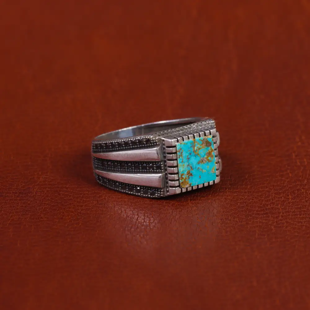 انگشتر فیروزه شجری مردانه کد 16336