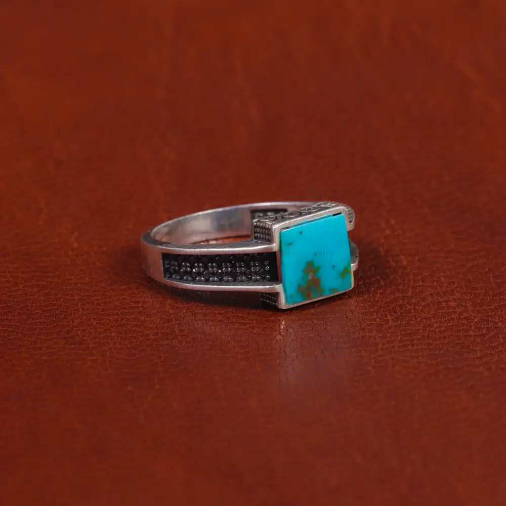 انگشتر فیروزه شجری مردانه کد 16354