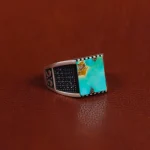 انگشتر فیروزه شجری مردانه کد 16373