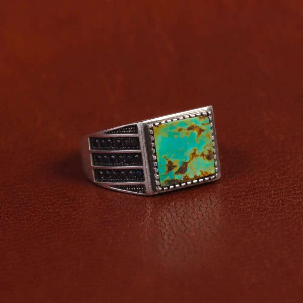 انگشتر فیروزه شجری مردانه کد 16377