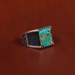 انگشتر فیروزه شجری مردانه کد 16380