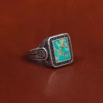 انگشتر فیروزه شجری مردانه کد 16382