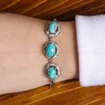 دستبند فیروزه زنانه کد 16396