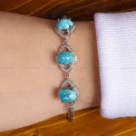 دستبند فیروزه زنانه کد 16398