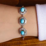 دستبند فیروزه زنانه کد 16399