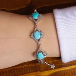 دستبند فیروزه زنانه کد 16400