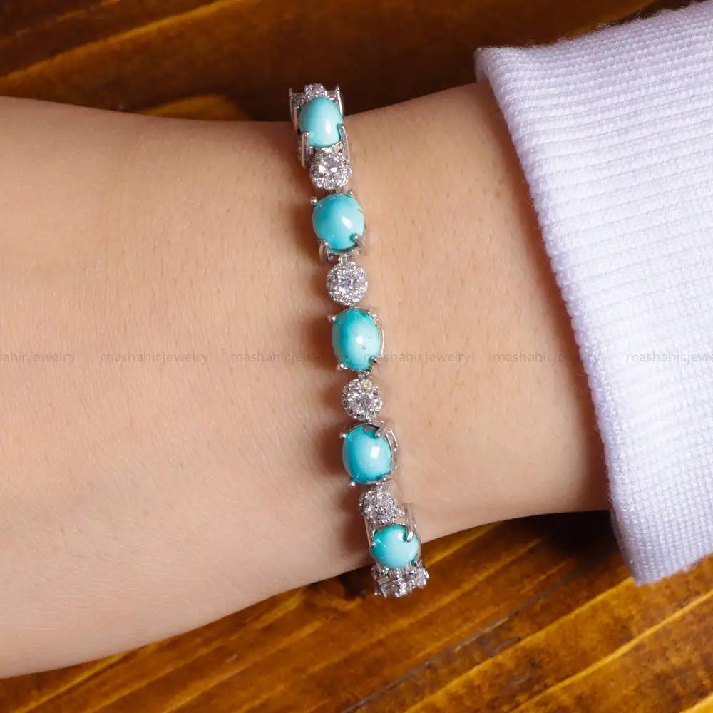 دستبند فیروزه زنانه کد 16403