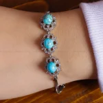 دستبند فیروزه زنانه کد 16405