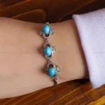 دستبند فیروزه زنانه کد 16406