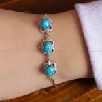 دستبند فیروزه زنانه کد 16408