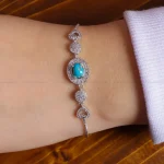دستبند فیروزه زنانه کد 16411