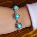 دستبند فیروزه زنانه کد 16412