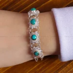 دستبند فیروزه زنانه کد 16421