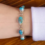 دستبند فیروزه زنانه کد 16422
