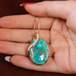 گردنبند فیروزه زنانه کد 12357