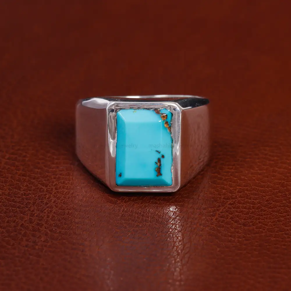 انگشتر فیروزه شجری مردانه کد 15835
