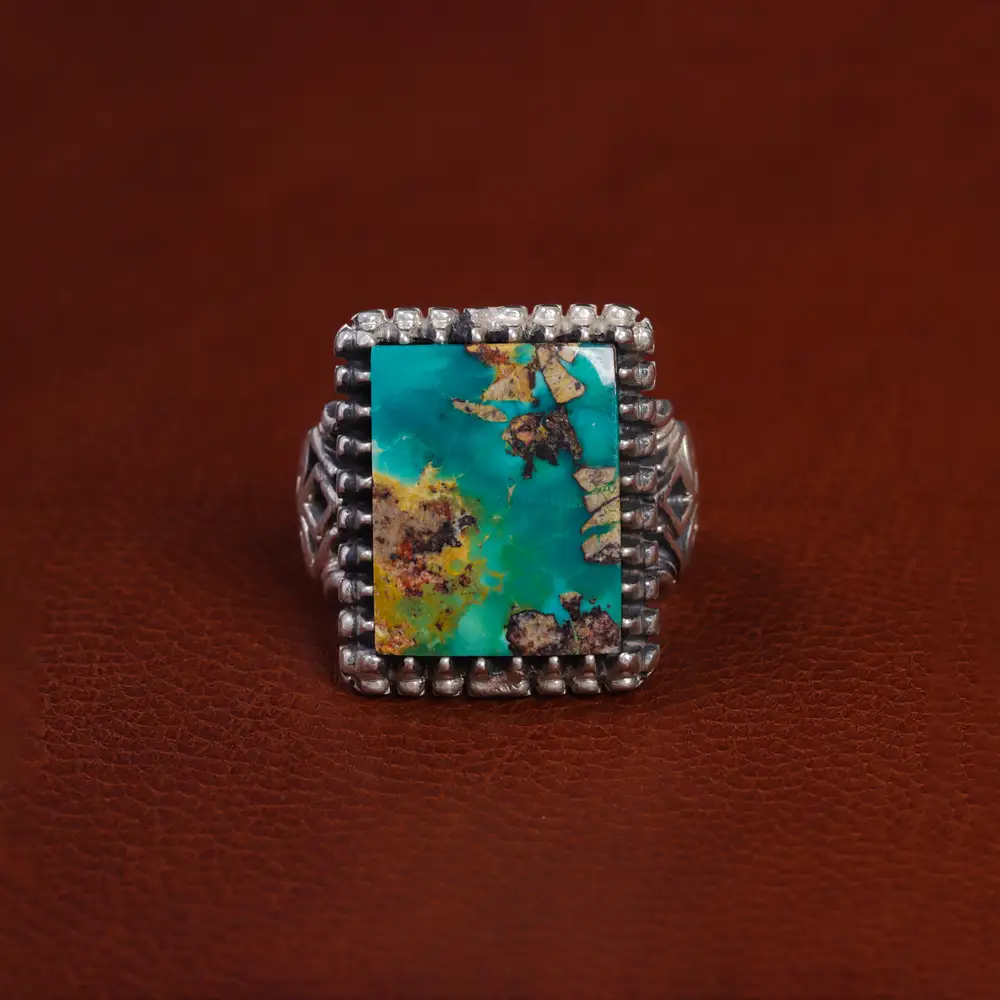 انگشتر فیروزه شجری مردانه کد 15846