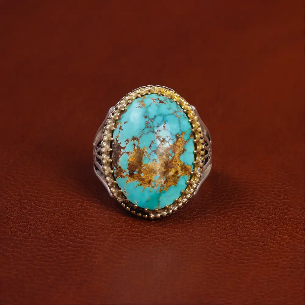 انگشتر فیروزه شجری مردانه کد 15848