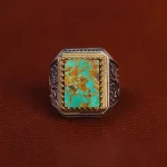 انگشتر فیروزه شجری مردانه کد 15867