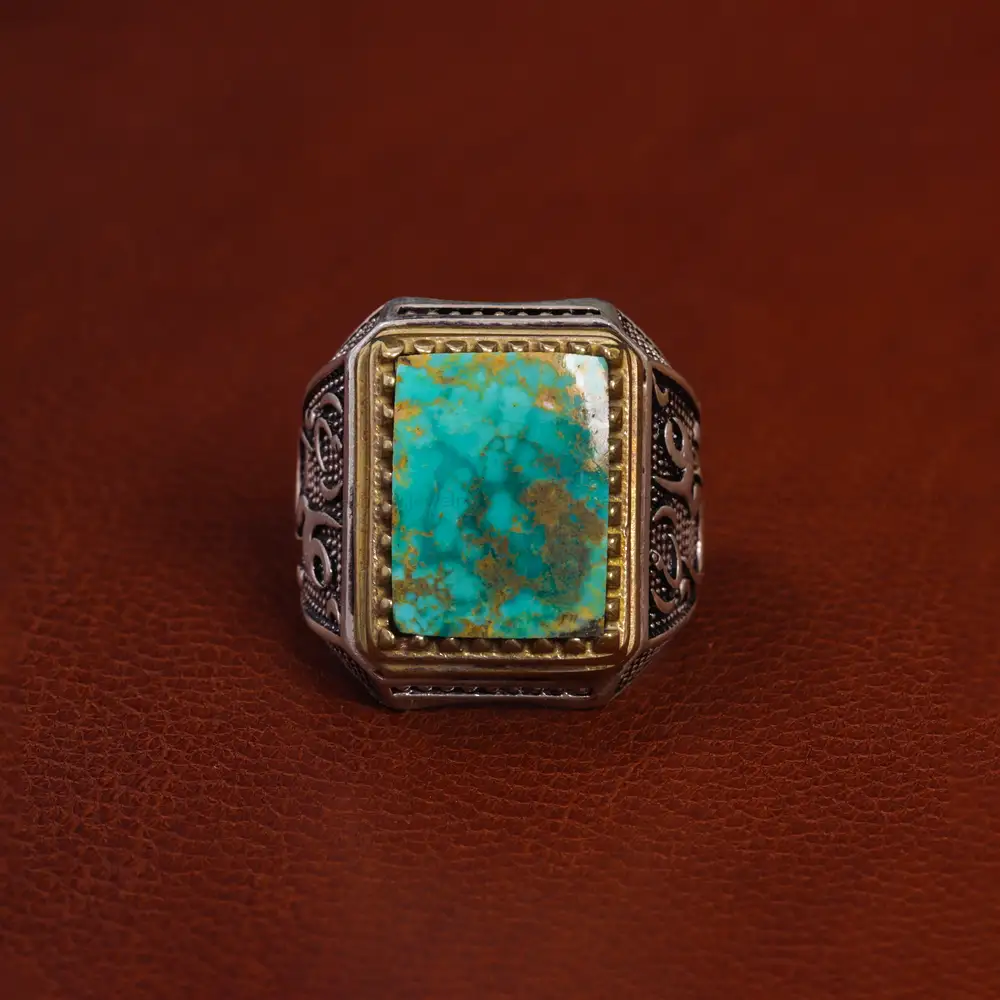 انگشتر فیروزه شجری مردانه کد 15870