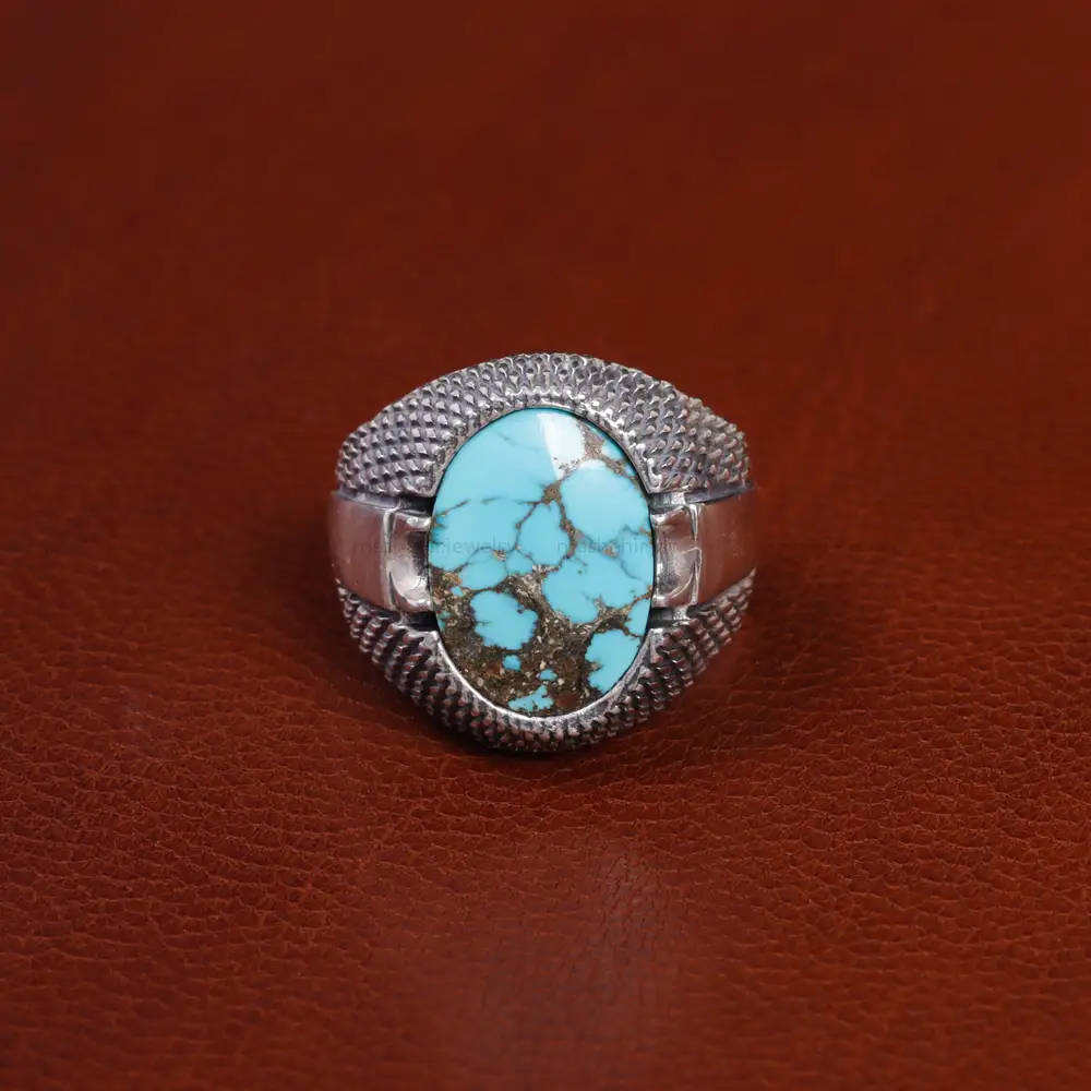 انگشتر فیروزه شجری مردانه کد 15896