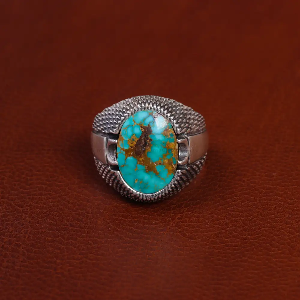 انگشتر فیروزه شجری مردانه کد 15897