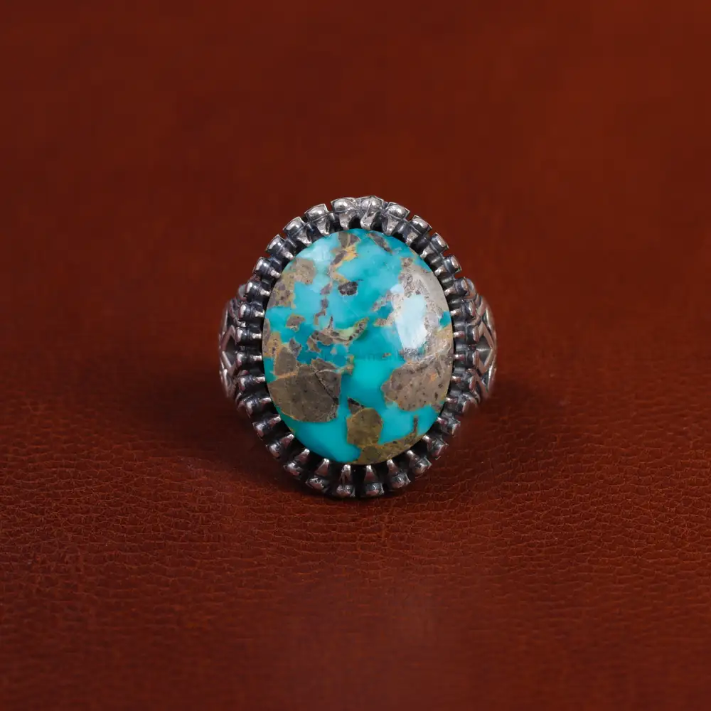 انگشتر فیروزه شجری مردانه کد 15905