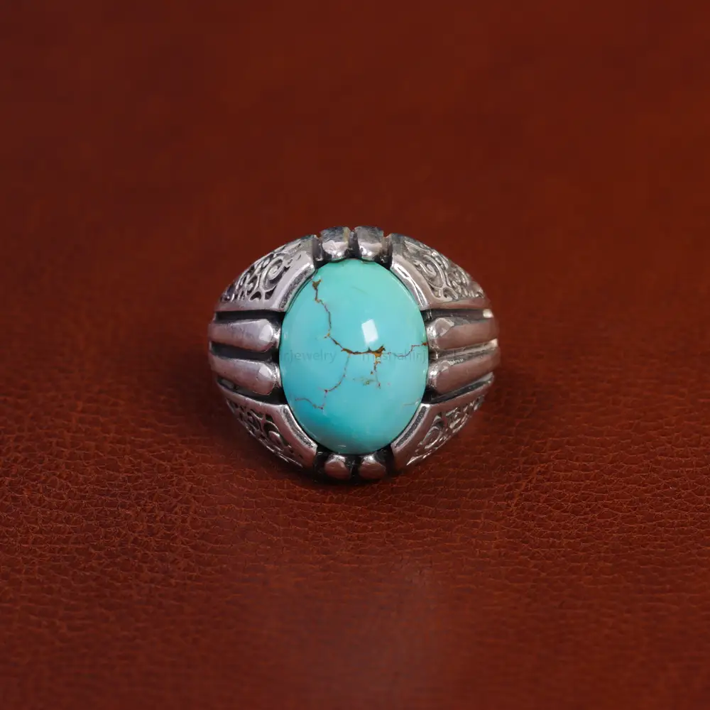 انگشتر فیروزه شجری مردانه کد 15928