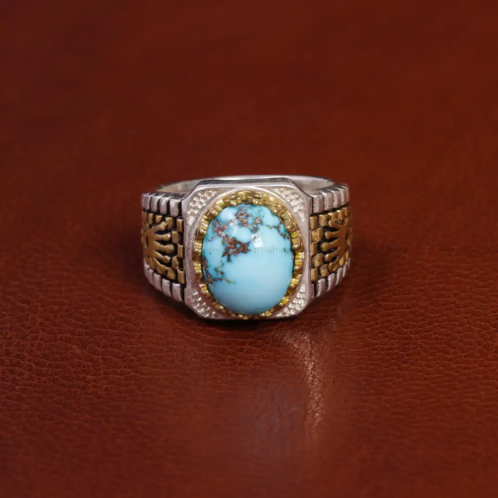 انگشتر فیروزه شجری مردانه کد 15930