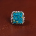 انگشتر فیروزه شجری مردانه کد 15964