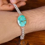 دستبند فیروزه مردانه کد 15992