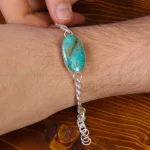 دستبند فیروزه مردانه کد 15995