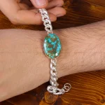 دستبند فیروزه مردانه کد 15998