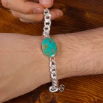 دستبند فیروزه مردانه کد 16000