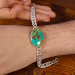 دستبند فیروزه مردانه کد 16002