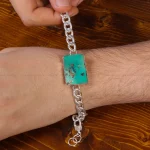 دستبند فیروزه مردانه کد 16007