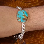 دستبند فیروزه مردانه کد 16011