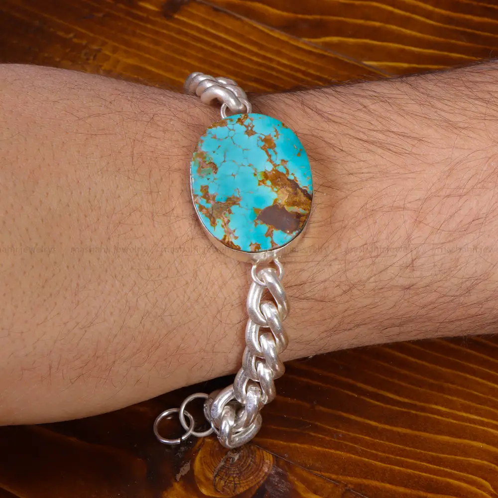 دستبند فیروزه مردانه کد 16011