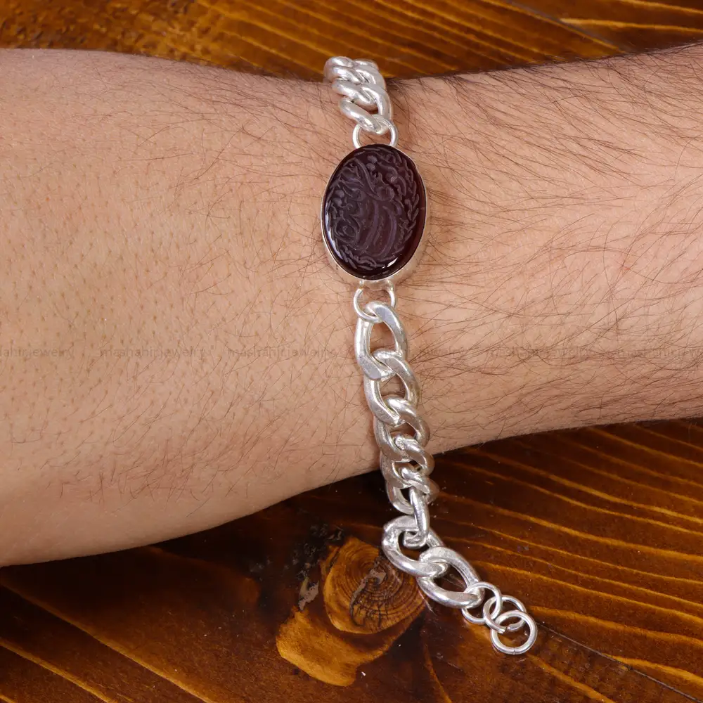 دستبند عقیق مردانه کد 16016