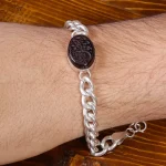 دستبند عقیق مردانه کد 16019