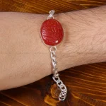 دستبند عقیق مردانه کد 16021