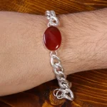 دستبند عقیق مردانه کد 16022