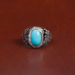 انگشتر فیروزه عجمی مردانه کد 16094