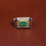 انگشتر زمرد مردانه کد 16129