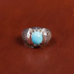 انگشتر فیروزه عجمی مردانه کد 16138